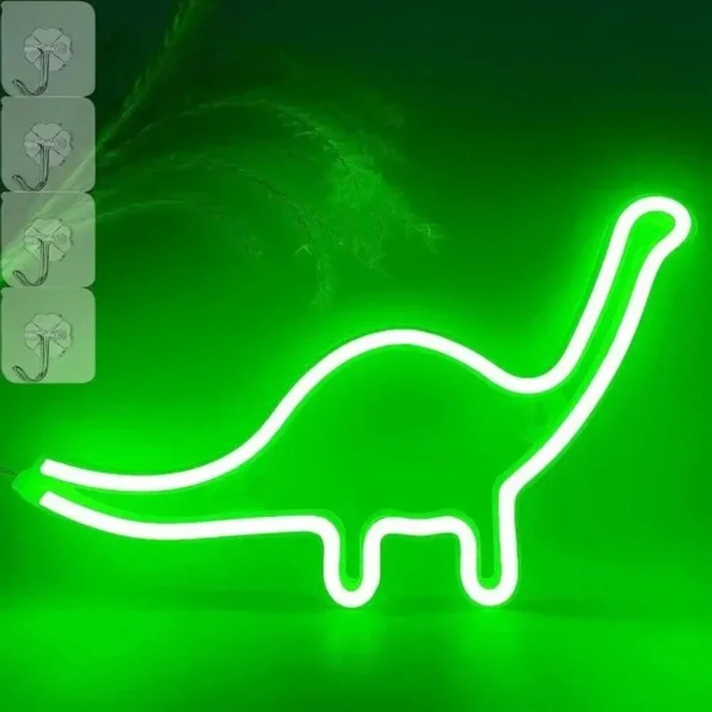 Neon Blue Dinosaur Animal Kid/Teen Wall Room Party Birthday Gift Decor LED Light